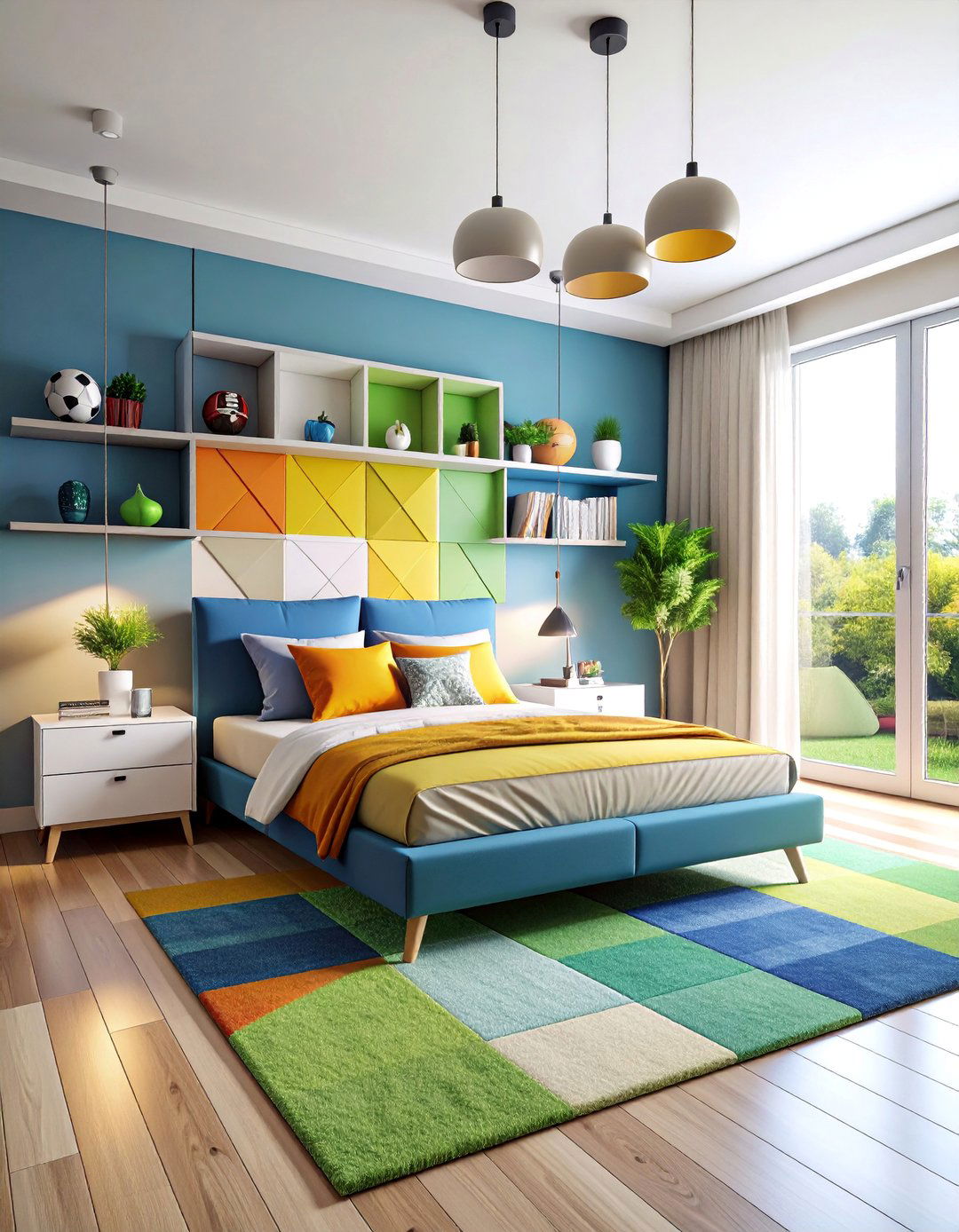 Minimalist Football Bedroom with Clean Team Color Schemes - 25 Football Room Decor Ideas