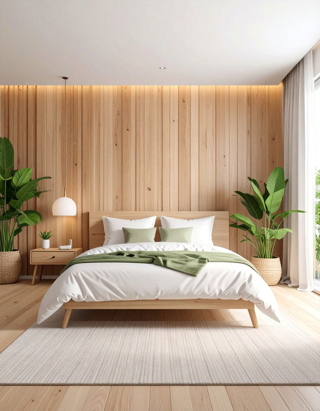 Minimalist Forest Bedroom with Clean Natural Lines - 25 Forest Themed Bedroom Ideas