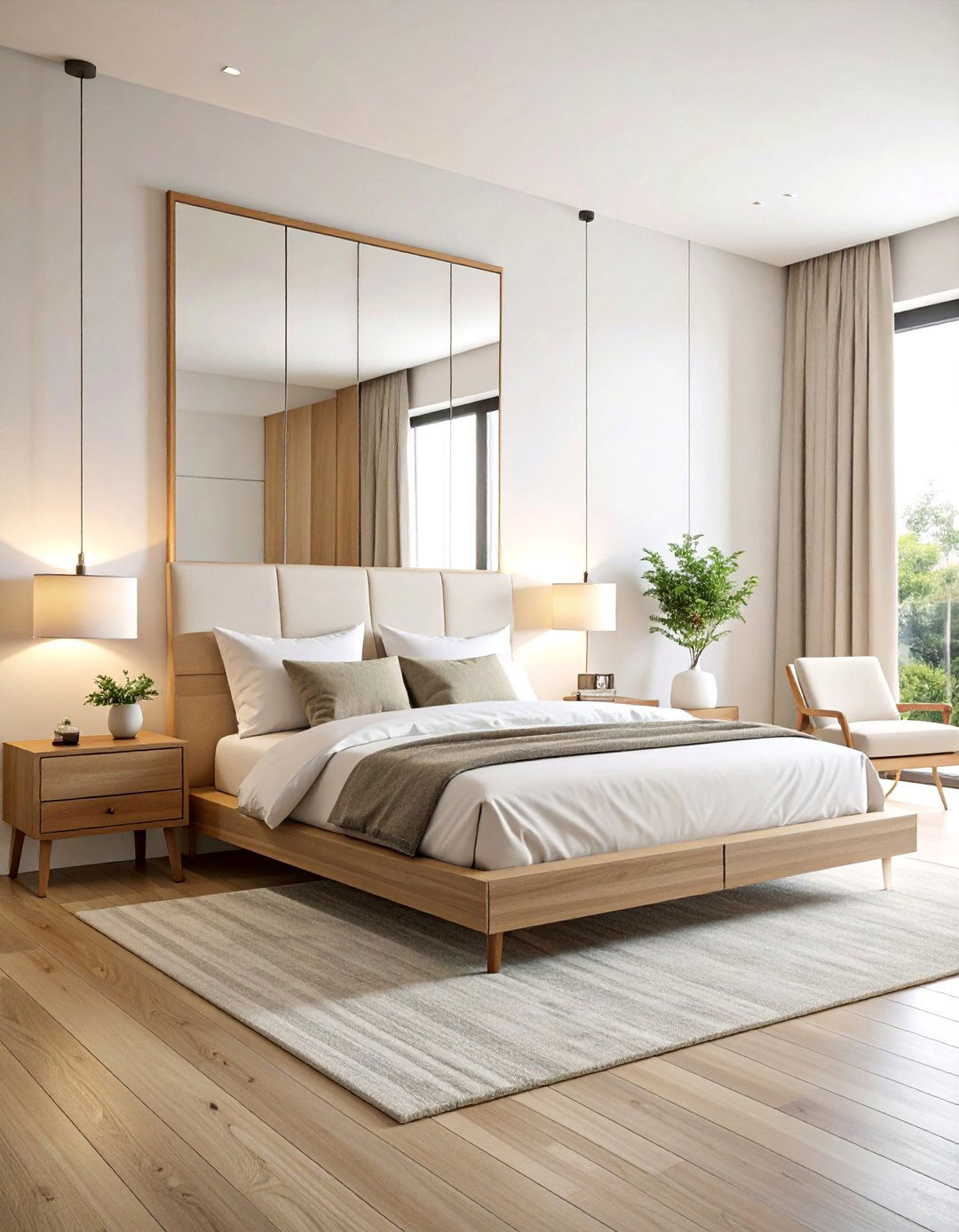 Minimalist Frameless Wall Mounted Mirror - 25 Bedroom Mirror Ideas