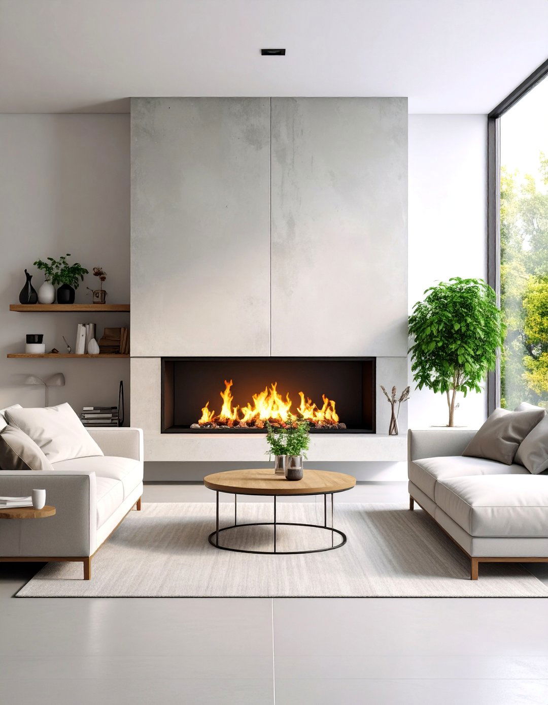 Minimalist Gas Fireplace with Clean Lines - 25 Small Living Room Fireplace Ideas