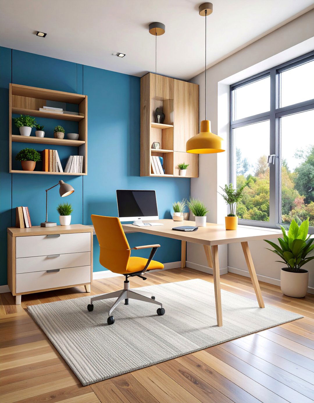 Minimalist Home Office with Built in Storage - 25 Japanese Interior Design Ideas