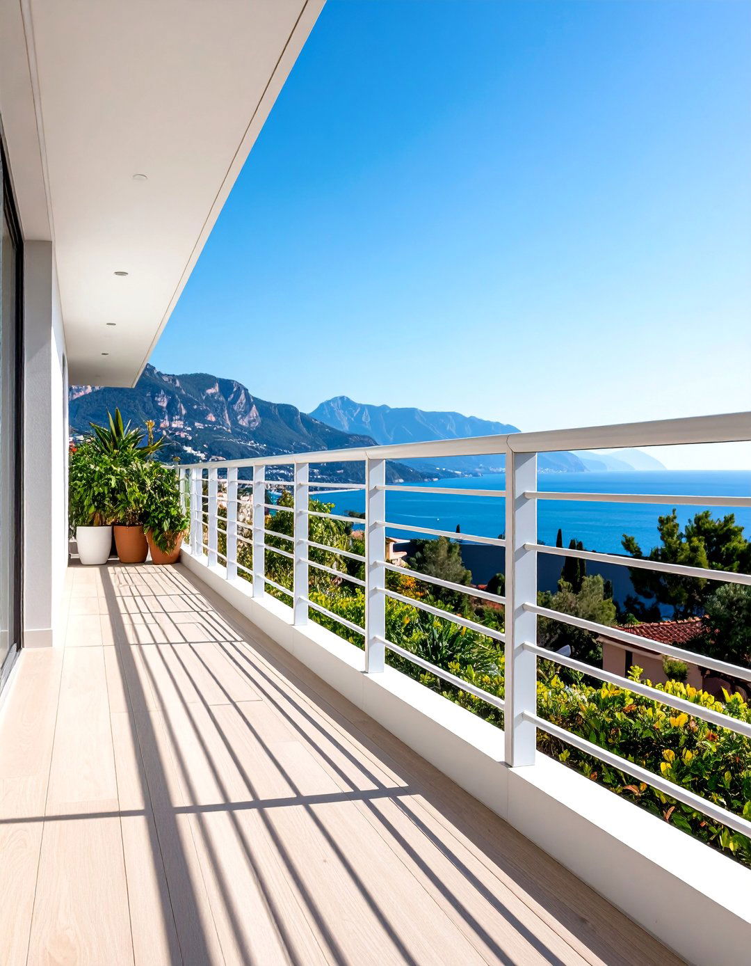 Minimalist Horizontal Bar Railing - 25 Wrought Iron Balcony Railing Design Ideas