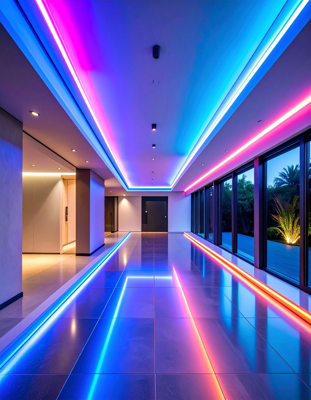 Minimalist Linear LED Strip Light - 25 Entryway Lighting Ideas