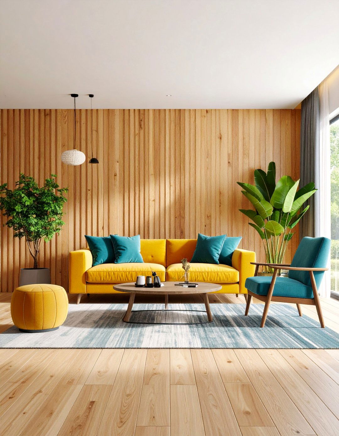 Minimalist Living Room with Accent Wall - 25 Minimalist Living Room Ideas