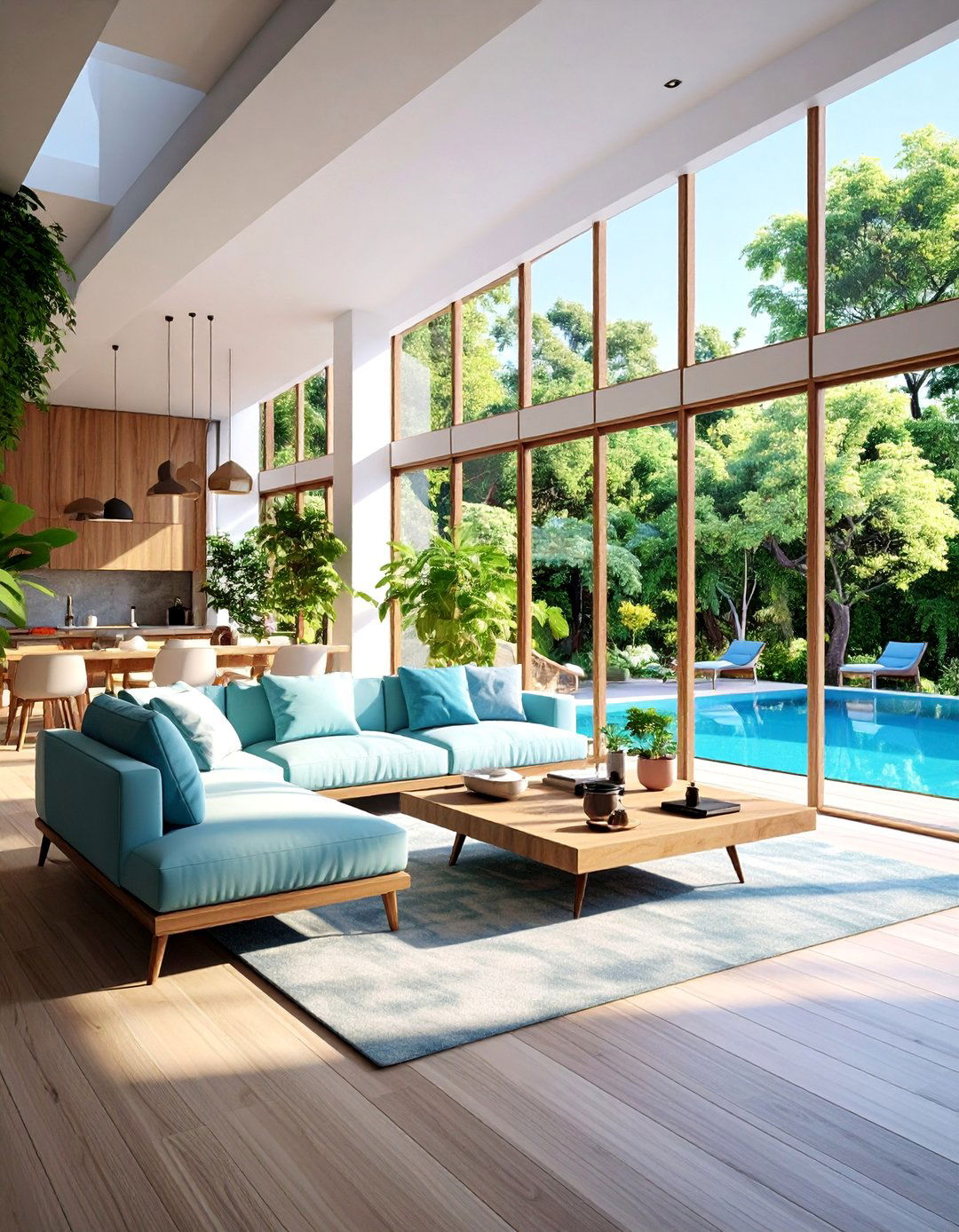 Minimalist Living Room with Floor to Ceiling Windows - 25 Minimalist Living Room Ideas