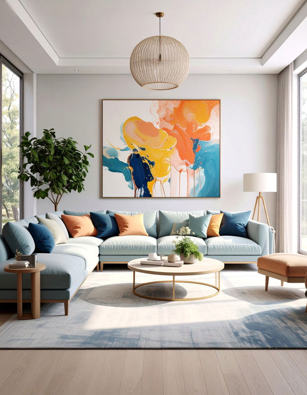 Minimalist Living Room with Statement Art - 25 Minimalist Living Room Ideas