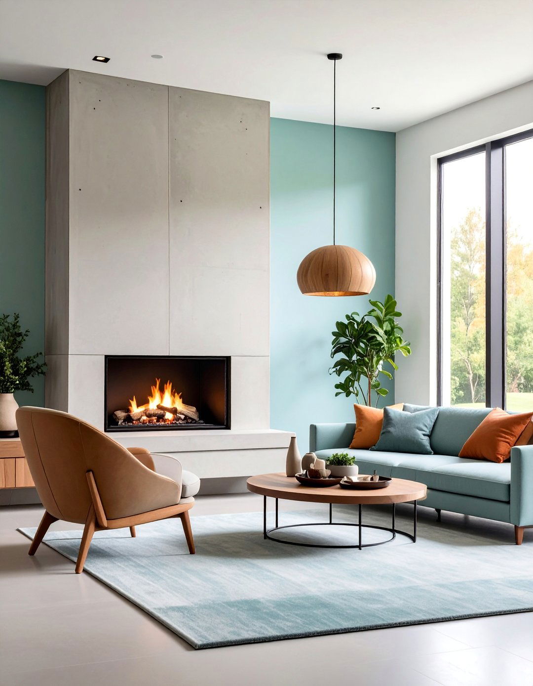 Minimalist Modern Farmhouse Concrete Fireplace - 25 Farmhouse Fireplace Ideas