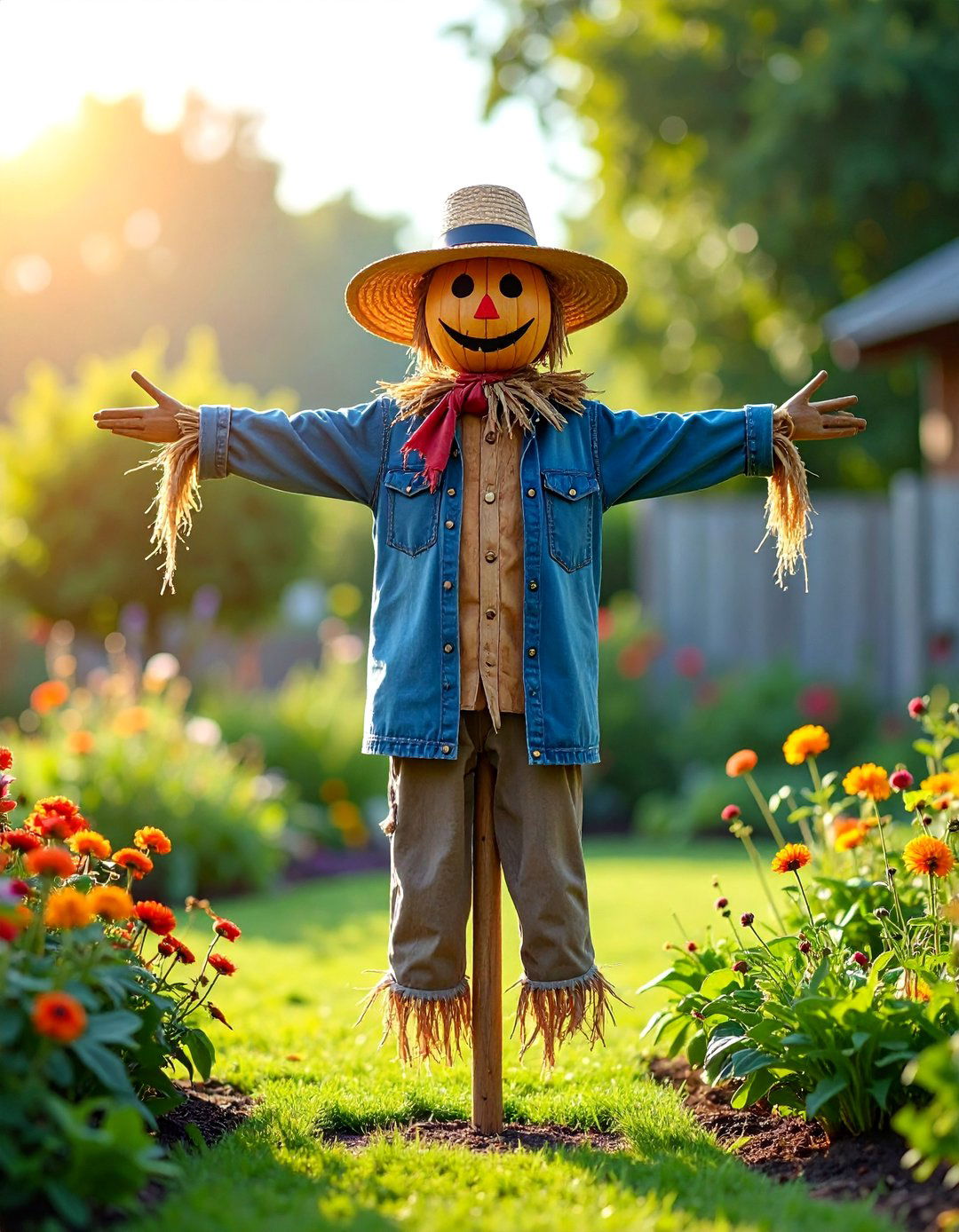 Minimalist Modern Geometric Scarecrow - 25 Garden Scarecrow Ideas
