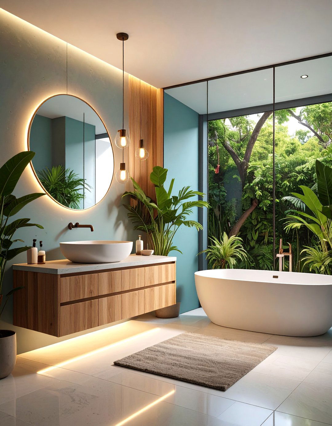 Minimalist Powder Room with Stone Vessel Sink - 25 Minimalist Interior Design Ideas