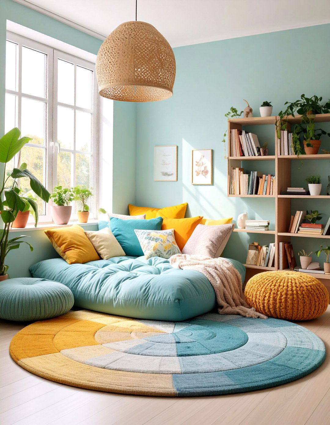 Minimalist Reading Nook with Floor Meditation Cushions - 25 Minimalist Bedroom Ideas