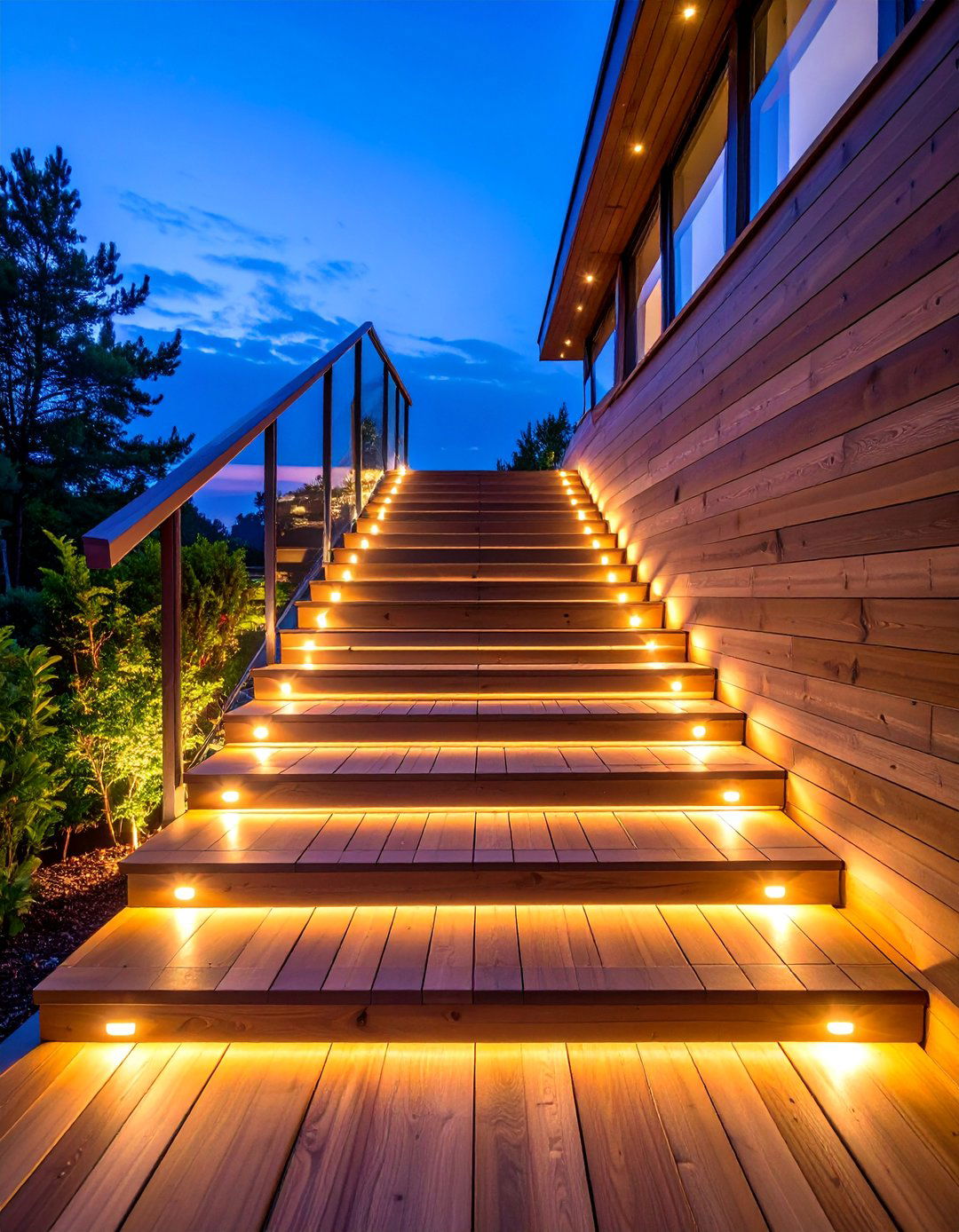 Minimalist Recessed Deck Step Lighting - 25 Outdoor Lighting Ideas