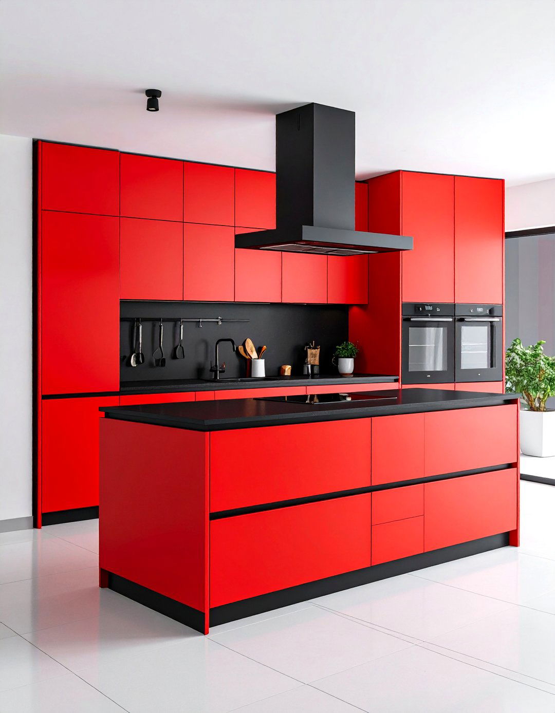 Minimalist Red and Black Kitchen Concept - 25 red and black kitchen ideas