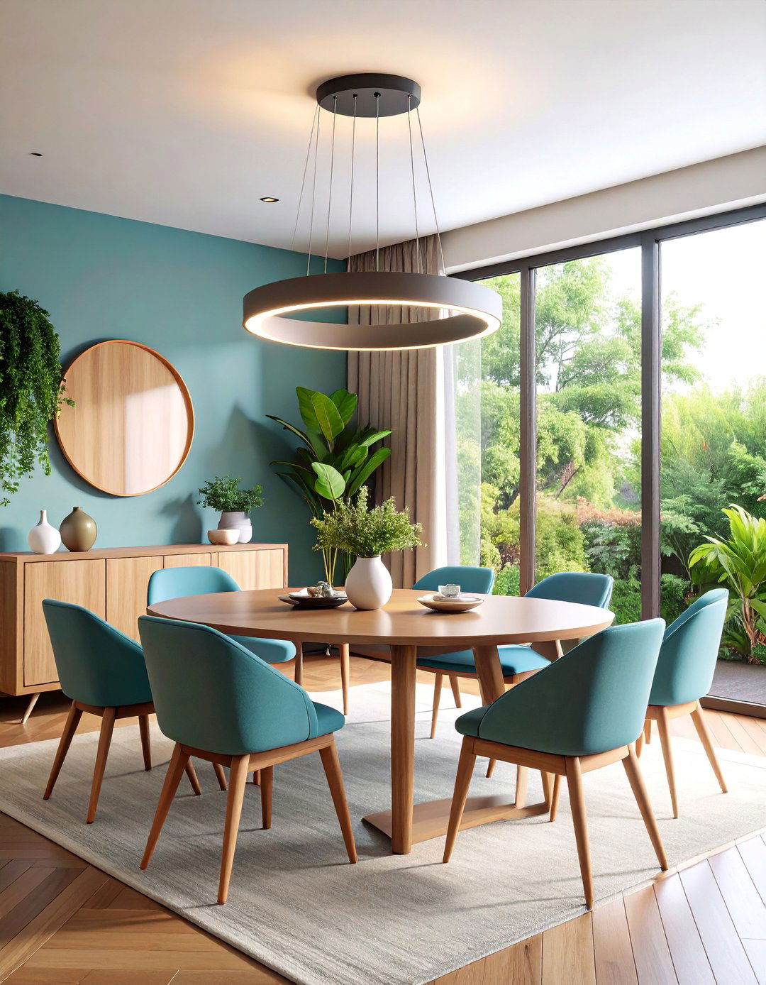 Minimalist Ring Light with LED Integration - 25 Small Dining Room Lighting Ideas