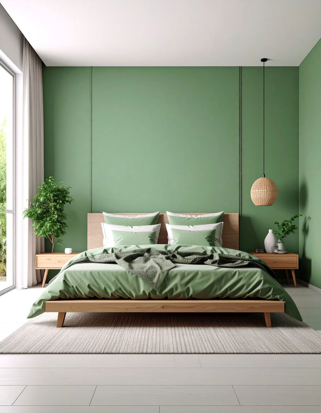 Minimalist Sage Green Sanctuary - 25 Green Boho Bedroom Ideas