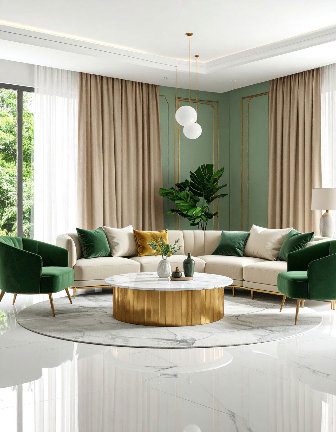 Minimalist Sage Green and Cream Zen Space - 25 Pastel Living Room Ideas