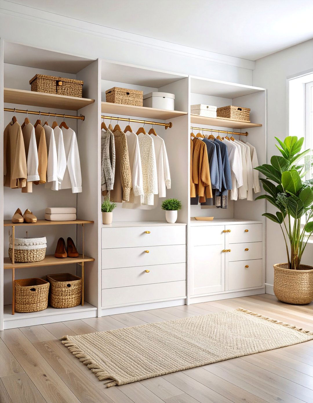 Minimalist Scandinavian Entry Closet with Natural Wood - 25 Entry Closet Ideas