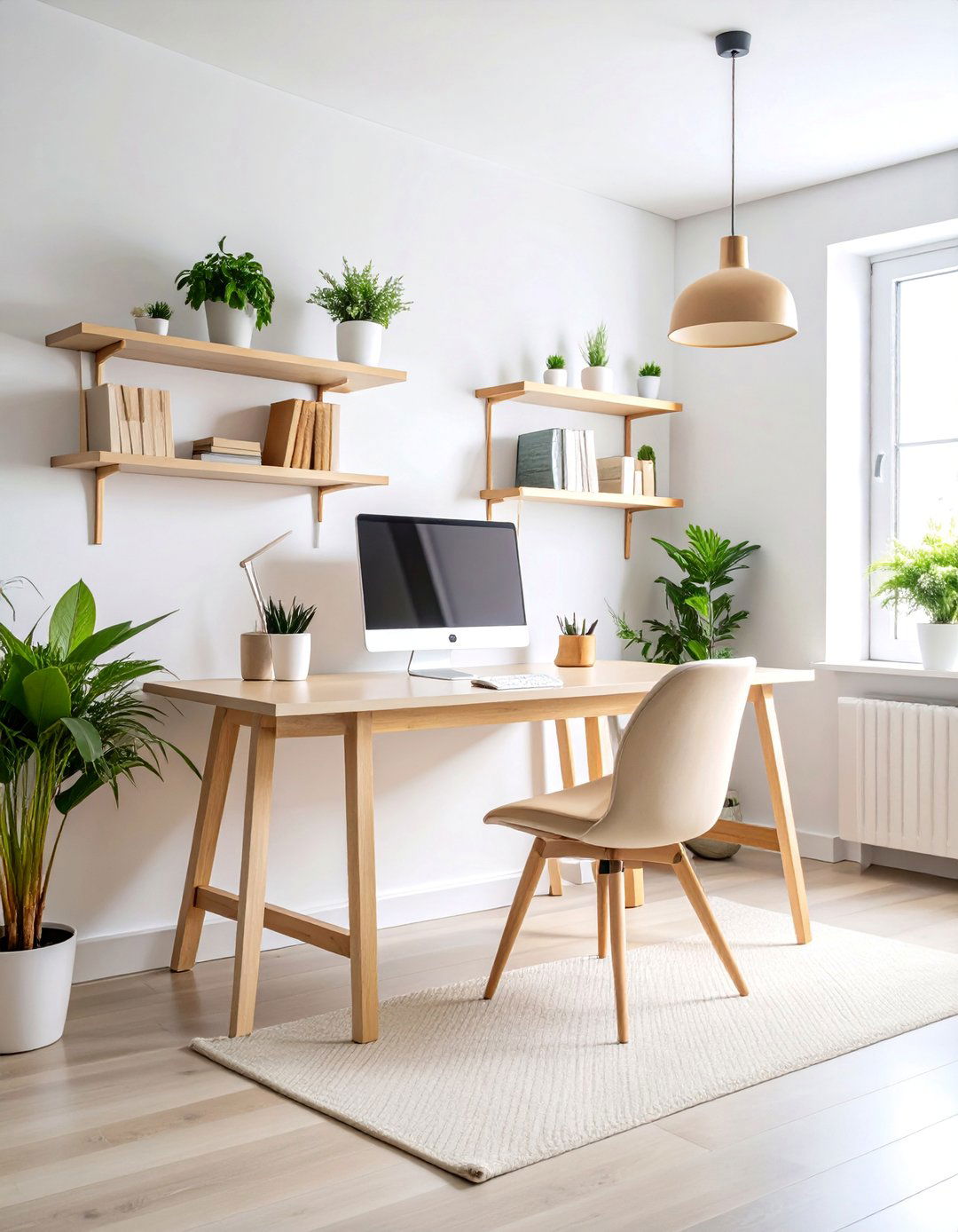 Minimalist Scandinavian Office with Light Wood Accents - 25 Small Office Ideas