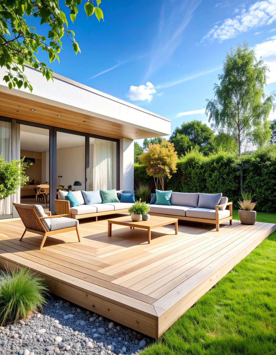 Minimalist Scandinavian Wood Deck - 25 Wood Deck Ideas