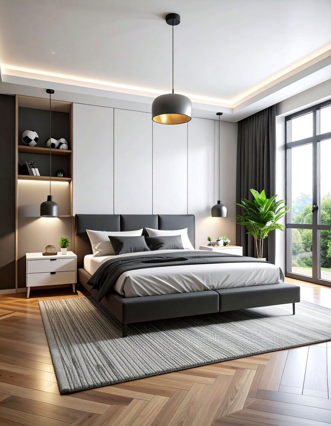 Minimalist Soccer Bedroom with Clean Lines - 25 Soccer Themed Bedroom Ideas