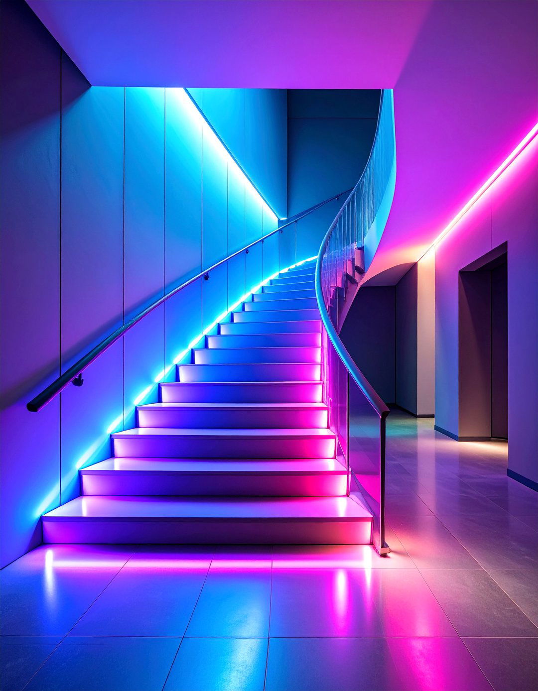 Minimalist Staircase Lighting with Hidden Sources - 25 Staircase Lighting Ideas