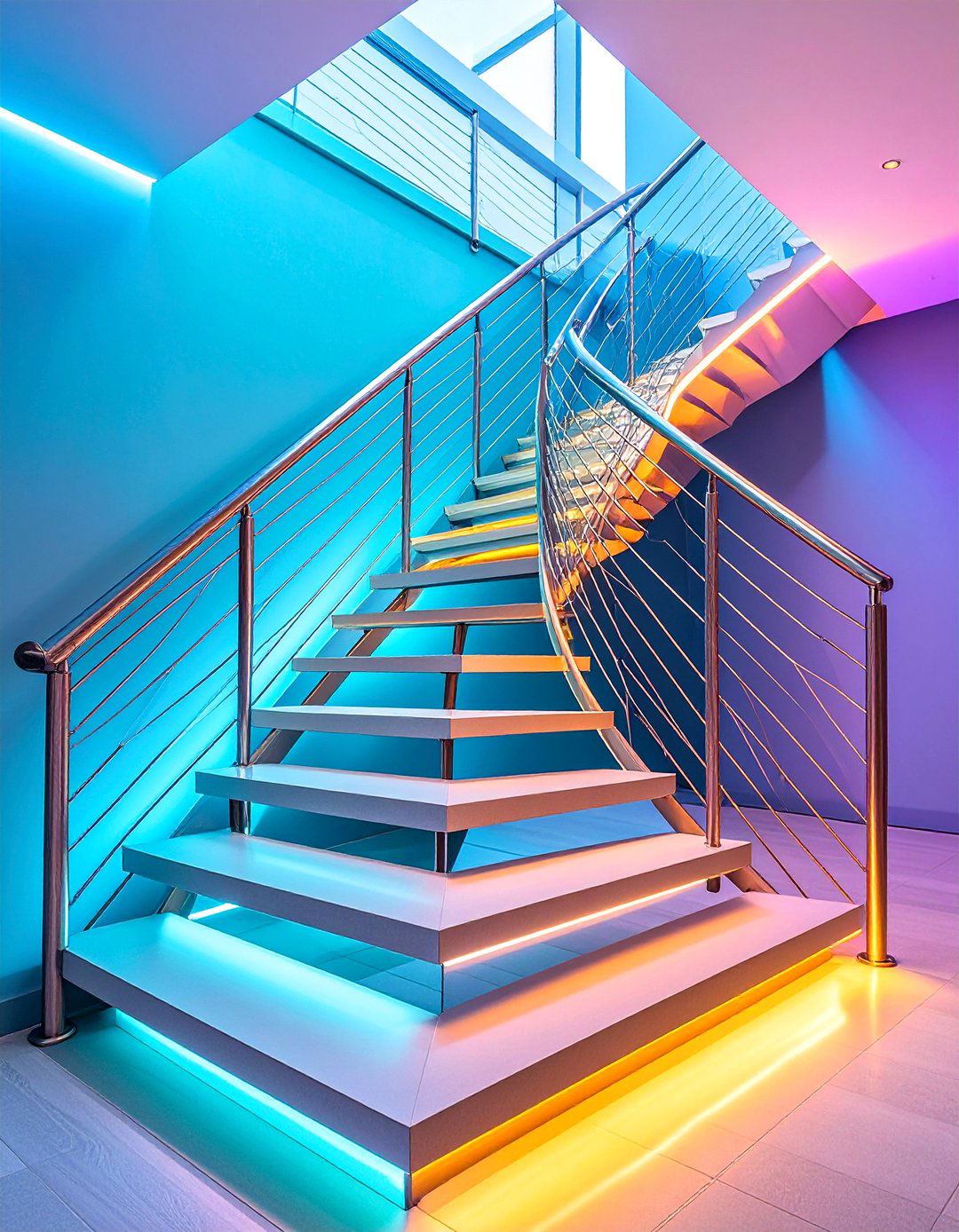 Minimalist Steel Cable Design - 25 Stair Railing Ideas