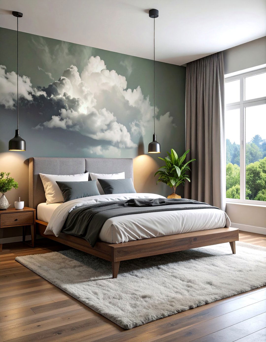 Minimalist Storm Cloud Retreat - 25 Cloud Themed Bedroom Ideas