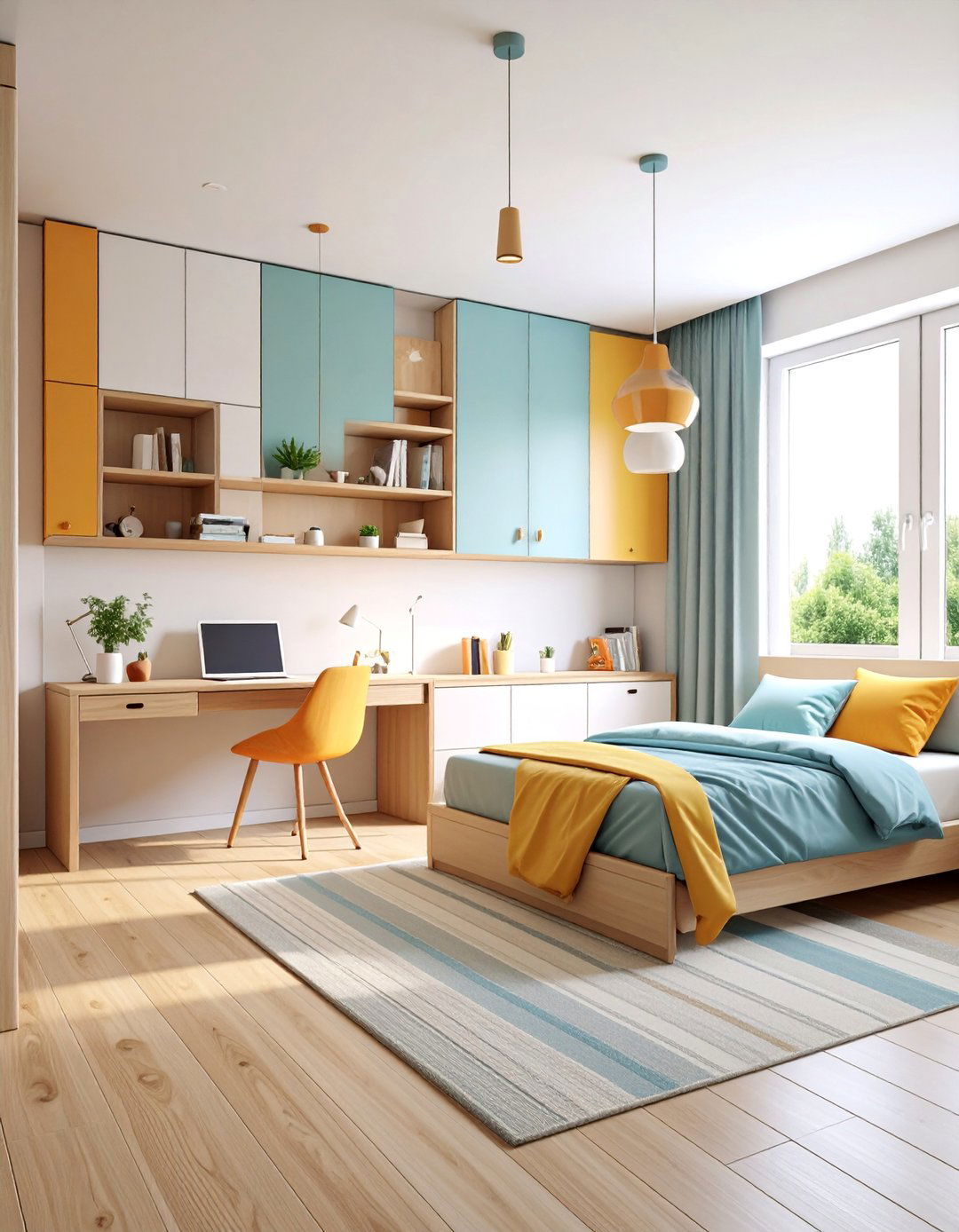 Minimalist Study Retreat with Built in Workspace - 25 Girl Room Ideas for 10-year-olds