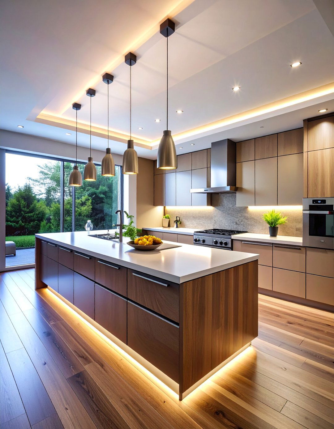 Minimalist Track Lighting with Linear LED Strips - 25 Kitchen Track Lighting Ideas