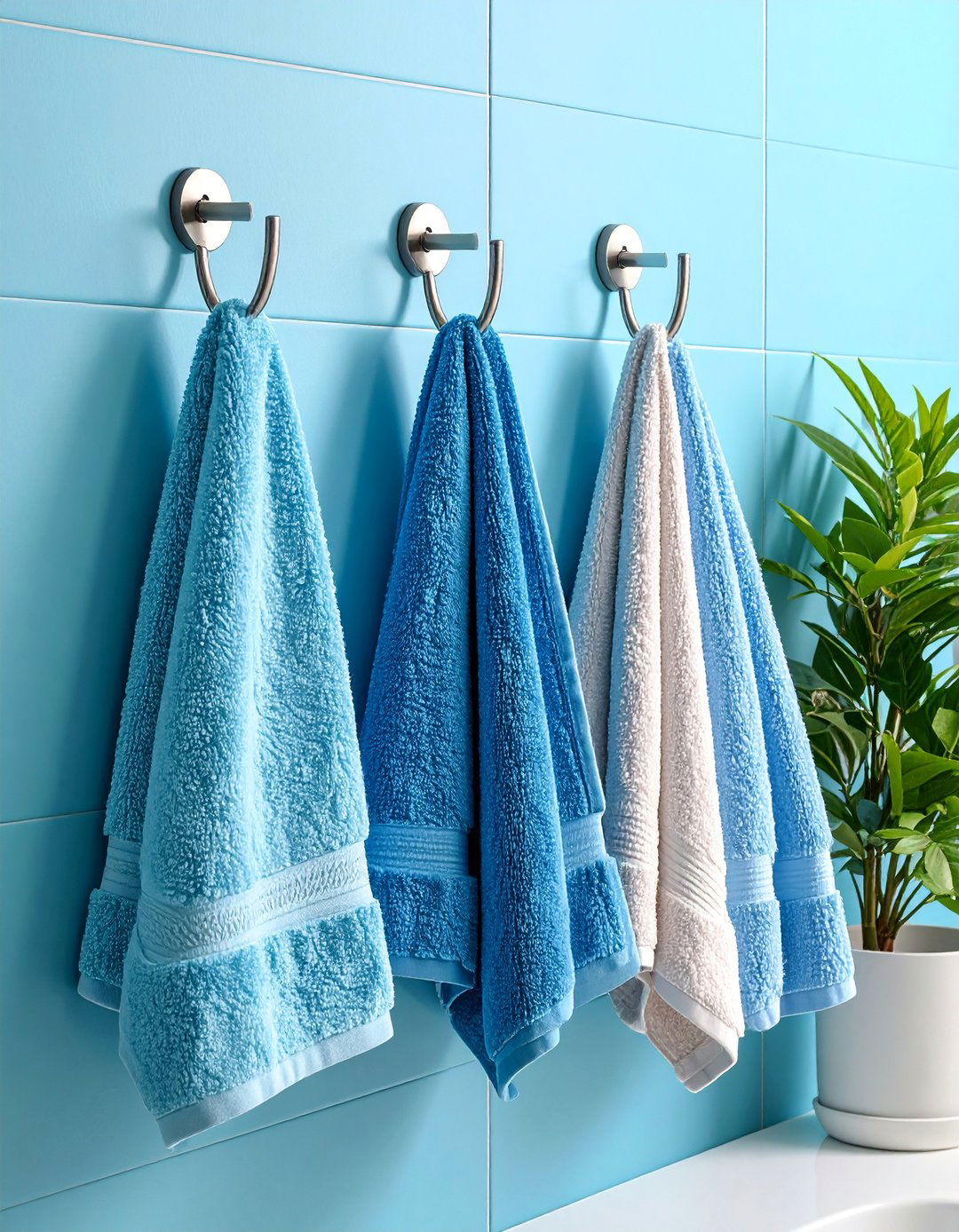 Minimalist Wall Mounted Towel Hooks with Clean Lines - 25 Towel Storage Ideas