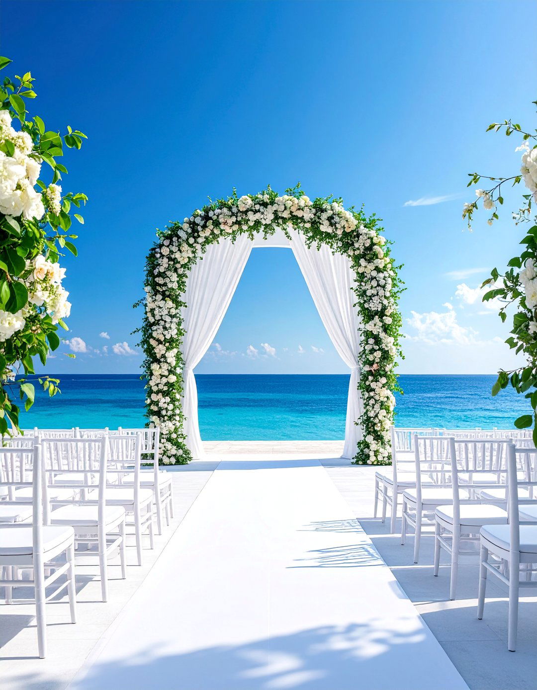 Minimalist Wedding Altar with Clean White Design - 25 Wedding Altar Ideas