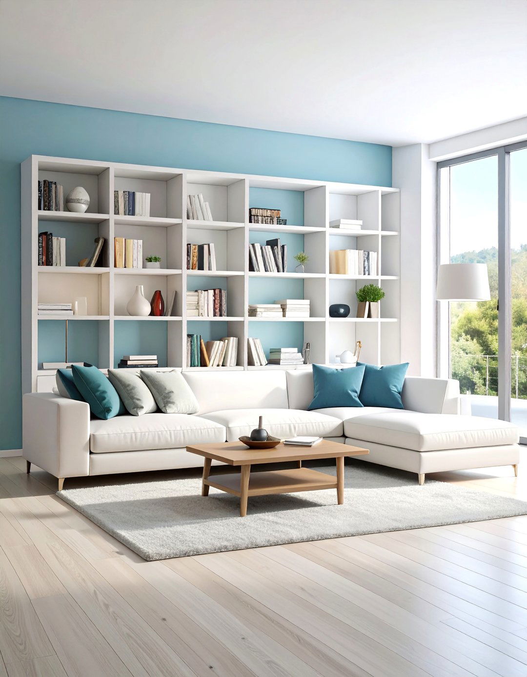 Minimalist White Built in Bookshelf - 25 Built-in Bookshelf Ideas