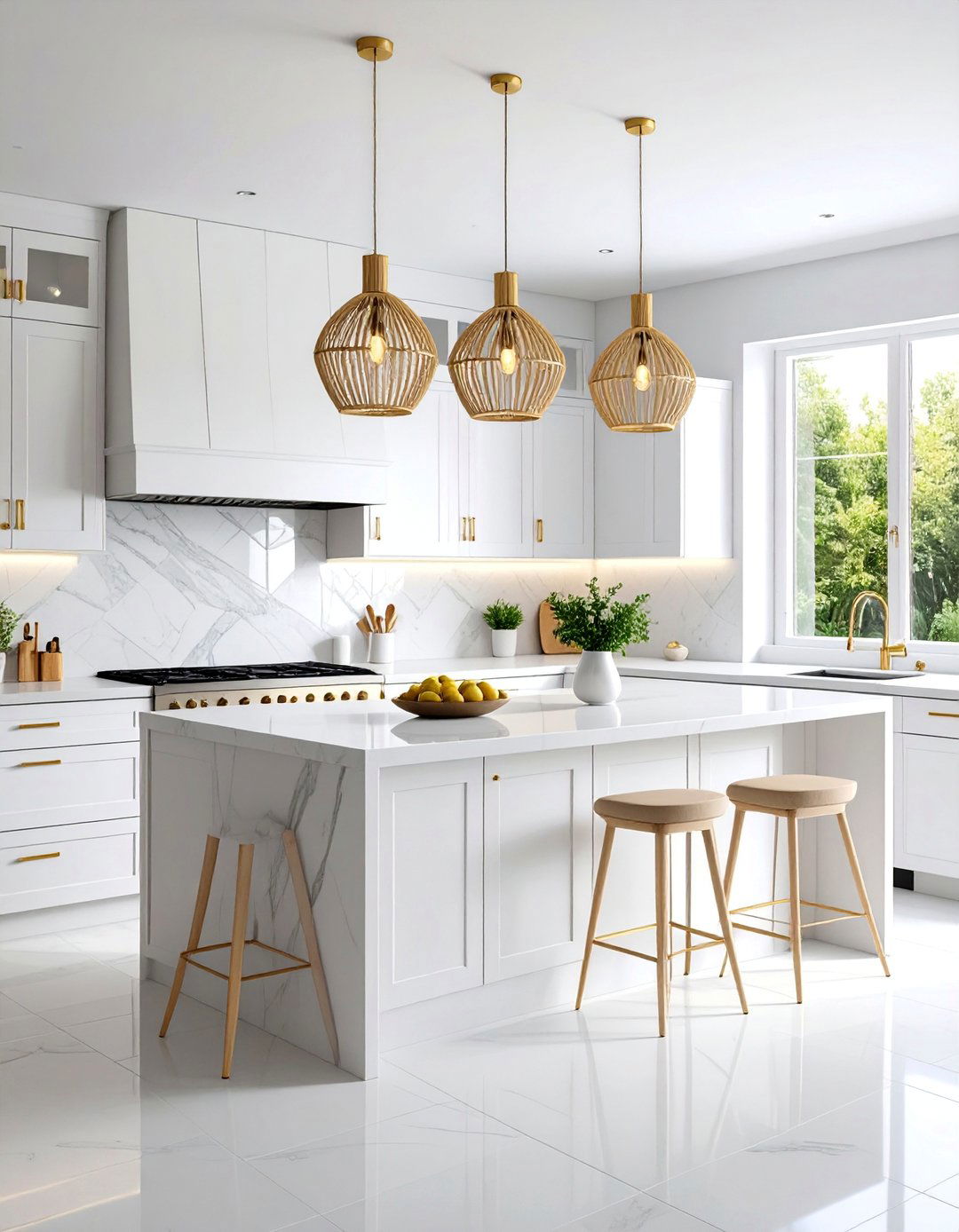 Minimalist White Kitchen with Textural Contrast - 25 Japanese Style Kitchen Ideas