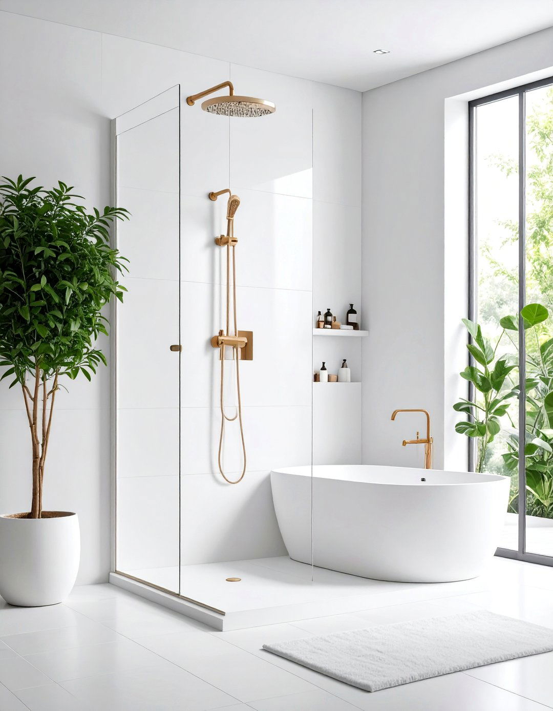Minimalist White Shower Niche with Seamless Integration - 25 Shower Niche Ideas