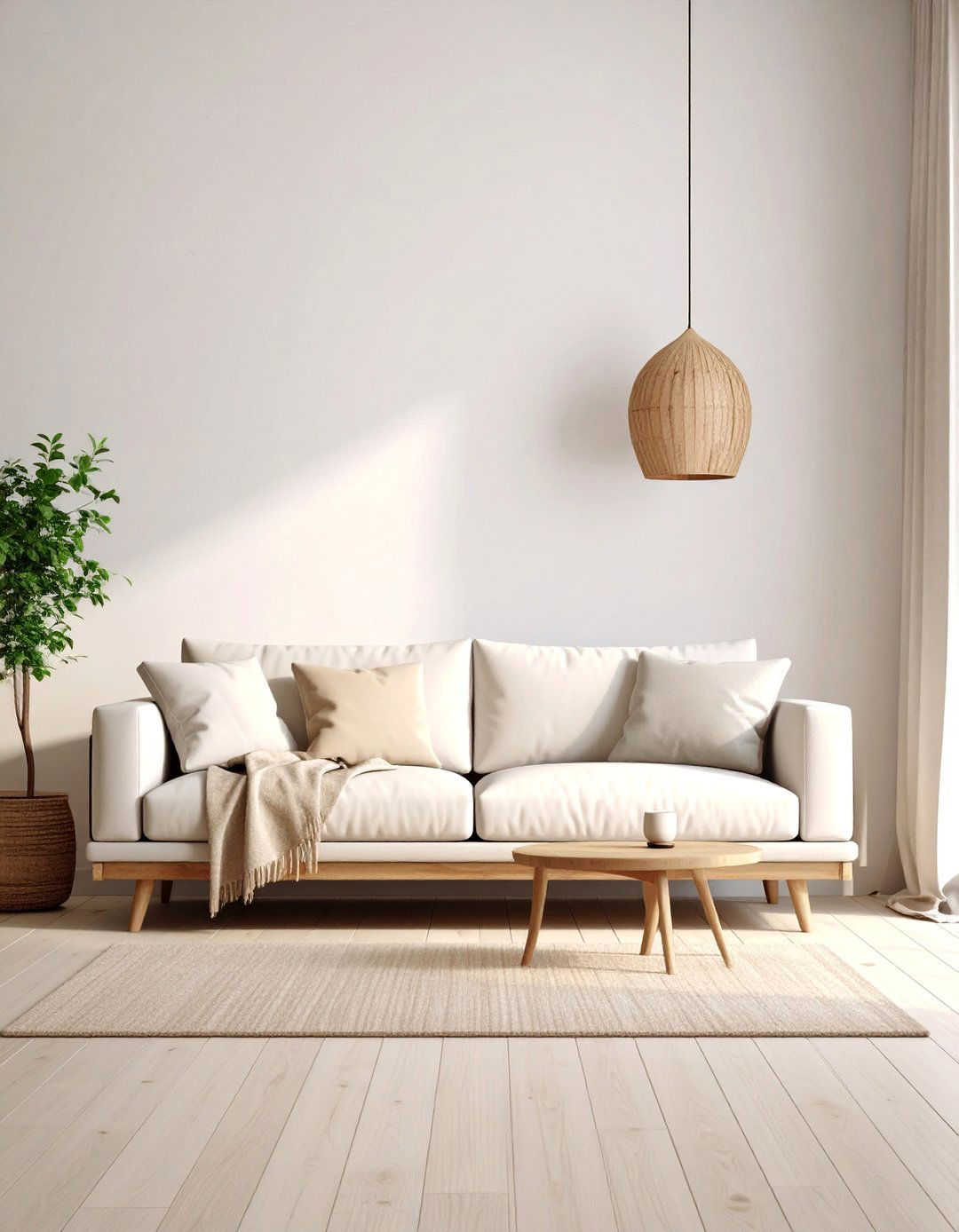 Minimalist White Sofa Clean Lines - 25 Living Room Couch Ideas
