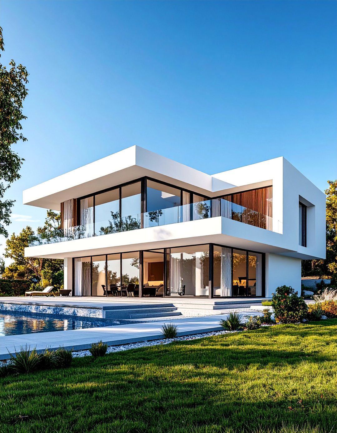 Minimalist White Stucco Box Design - 25 Scandinavian House Exterior Ideas