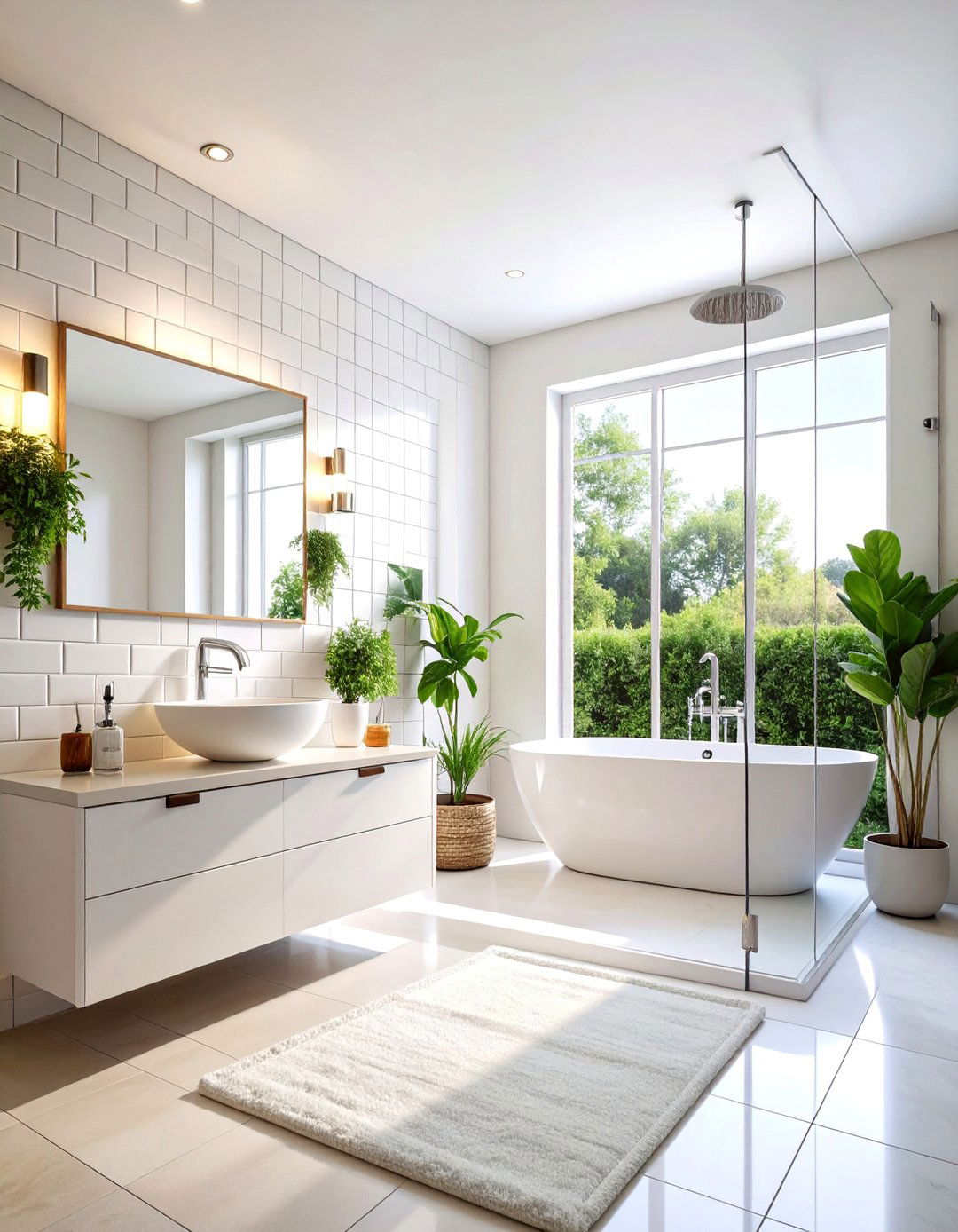 Minimalist White Subway Tile Bathroom - 25 Small White Bathroom Ideas