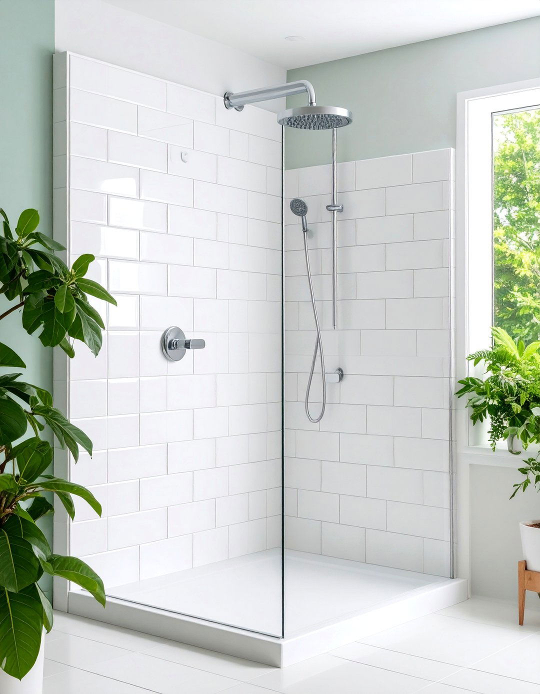 Minimalist White Subway Tile Shower - 25 Modern Shower Ideas
