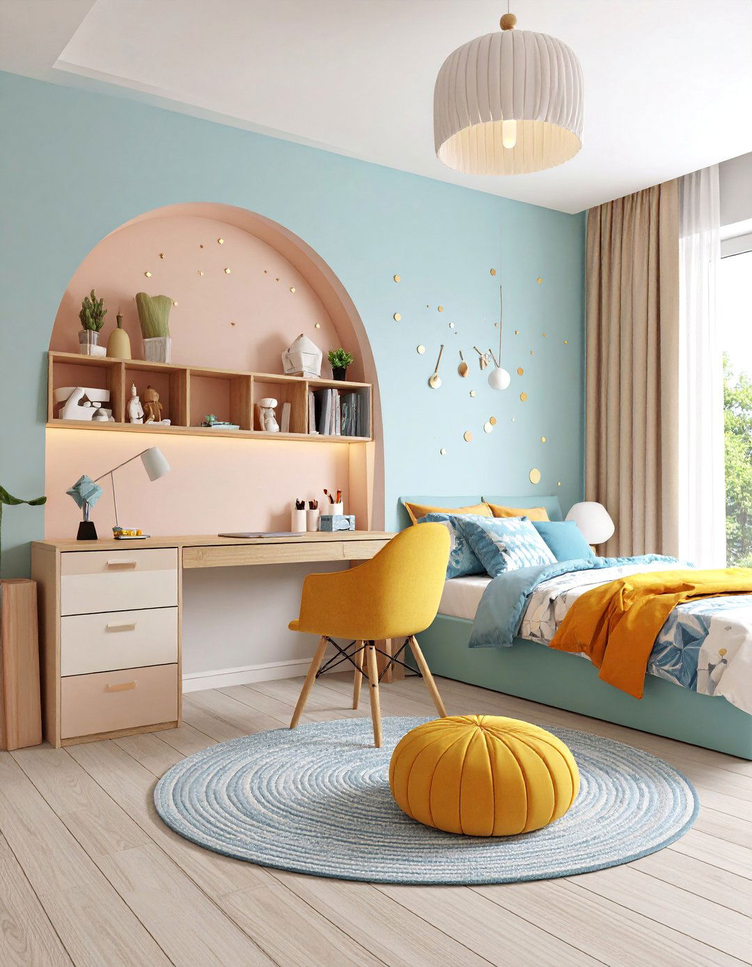 Minimalist Workspace Integration Design - 25 L-shaped Bedroom Layout Ideas