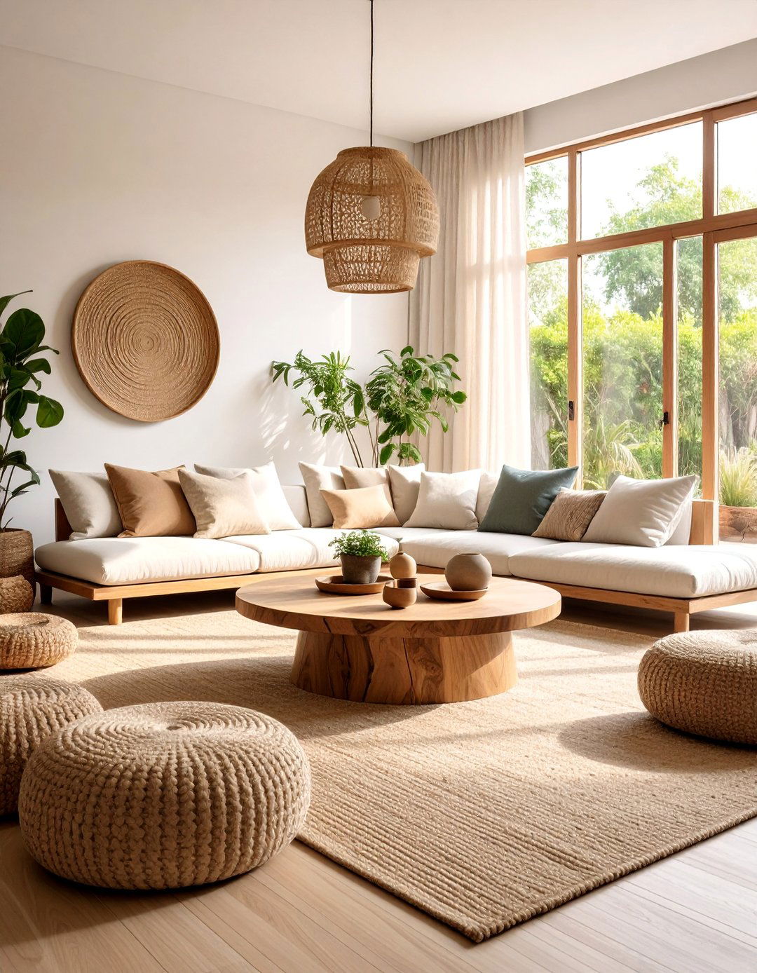 Minimalist Zen Living Room with Floor Cushions - 25 Zen Living Room Ideas