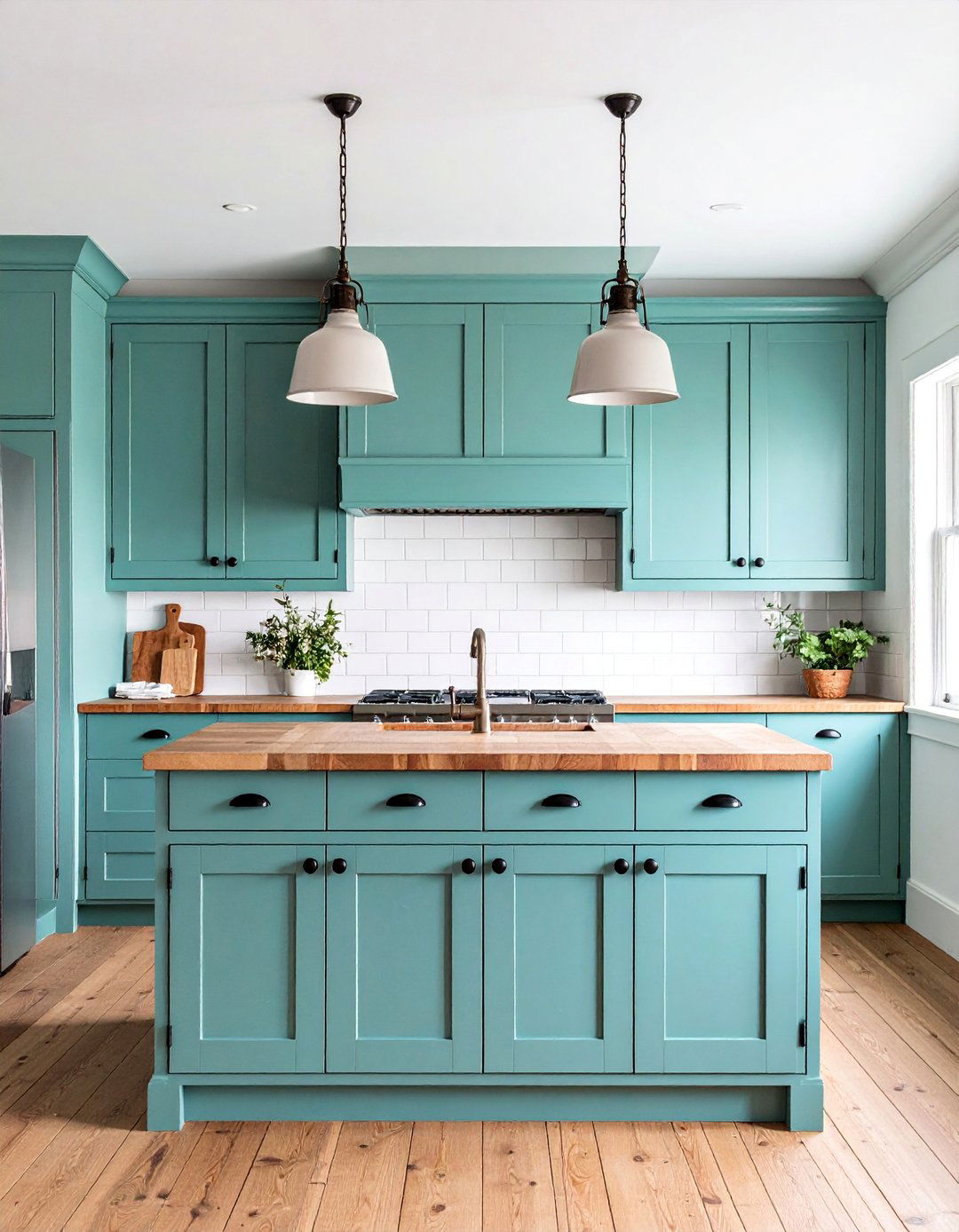 Mint Farmhouse Kitchen with Beadboard Details - 25 Mint Kitchen Decor Ideas
