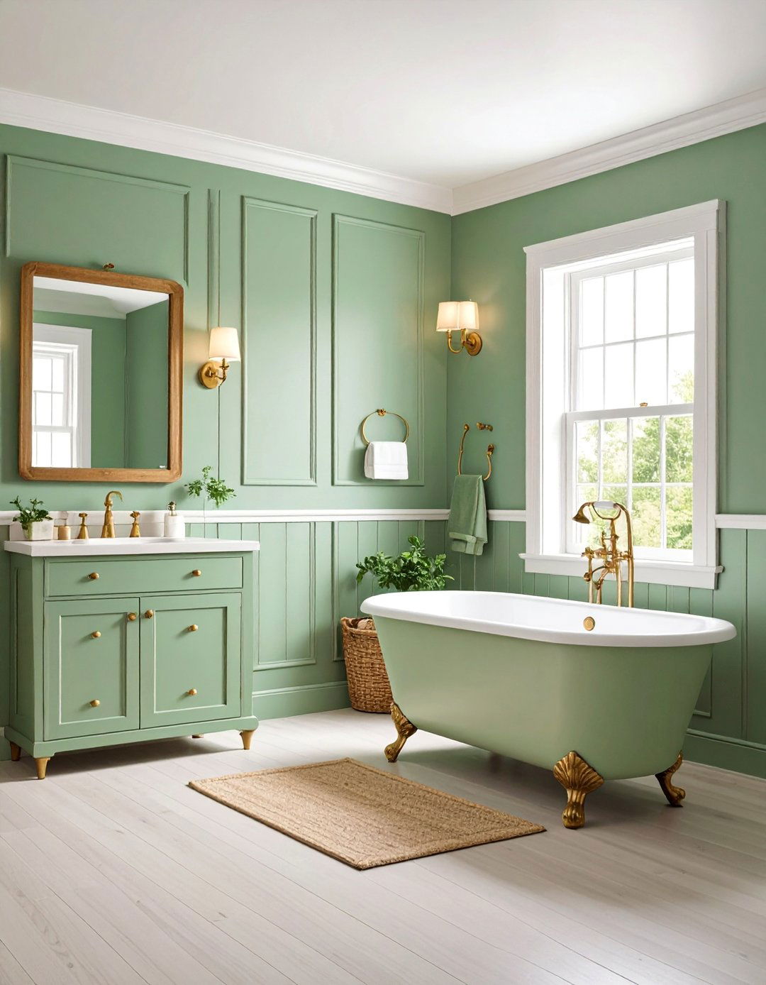 Mint Green Beadboard Cottage Style - 25 Beadboard Bathroom Ideas