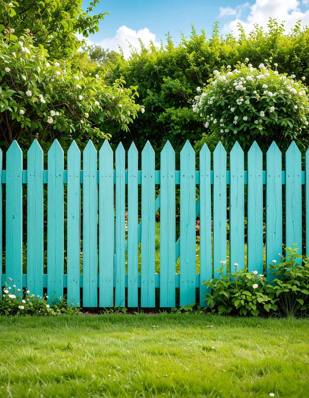 Mint Green Fence with Fresh Calming Appeal - 25 Garden Fence Colour Ideas