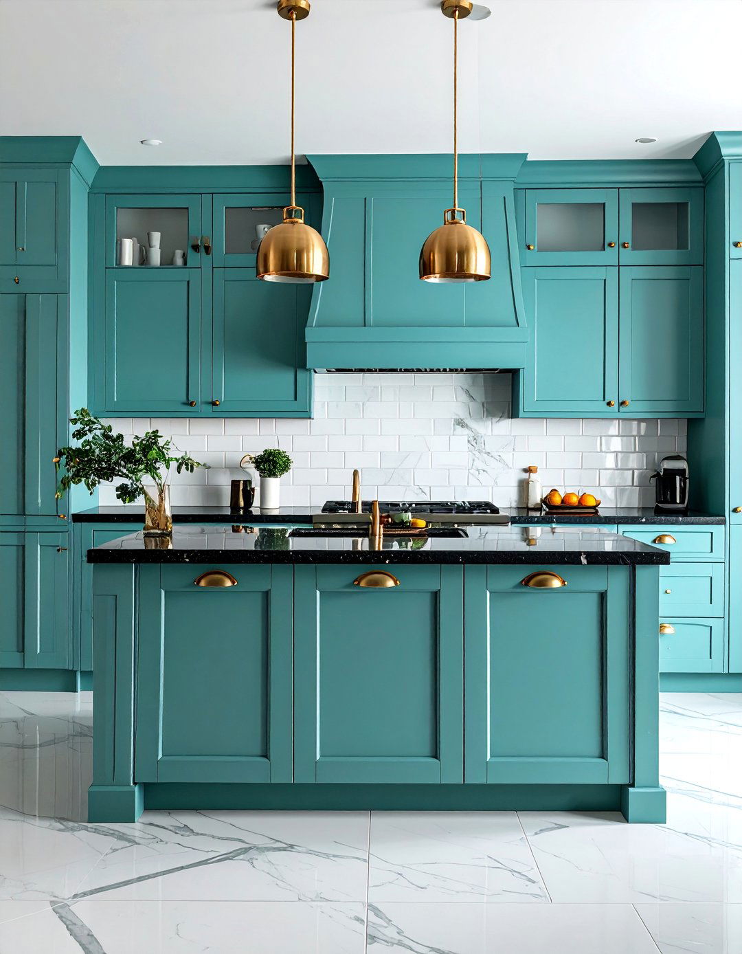 Mint Green Kitchen with Black Granite Countertops - 25 Mint Kitchen Decor Ideas