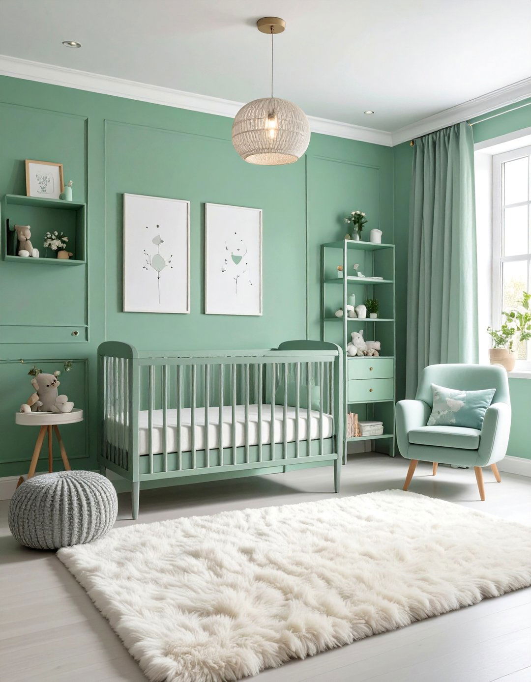 Mint Green Nursery with Modern Minimalism - 25 Green Nursery Ideas