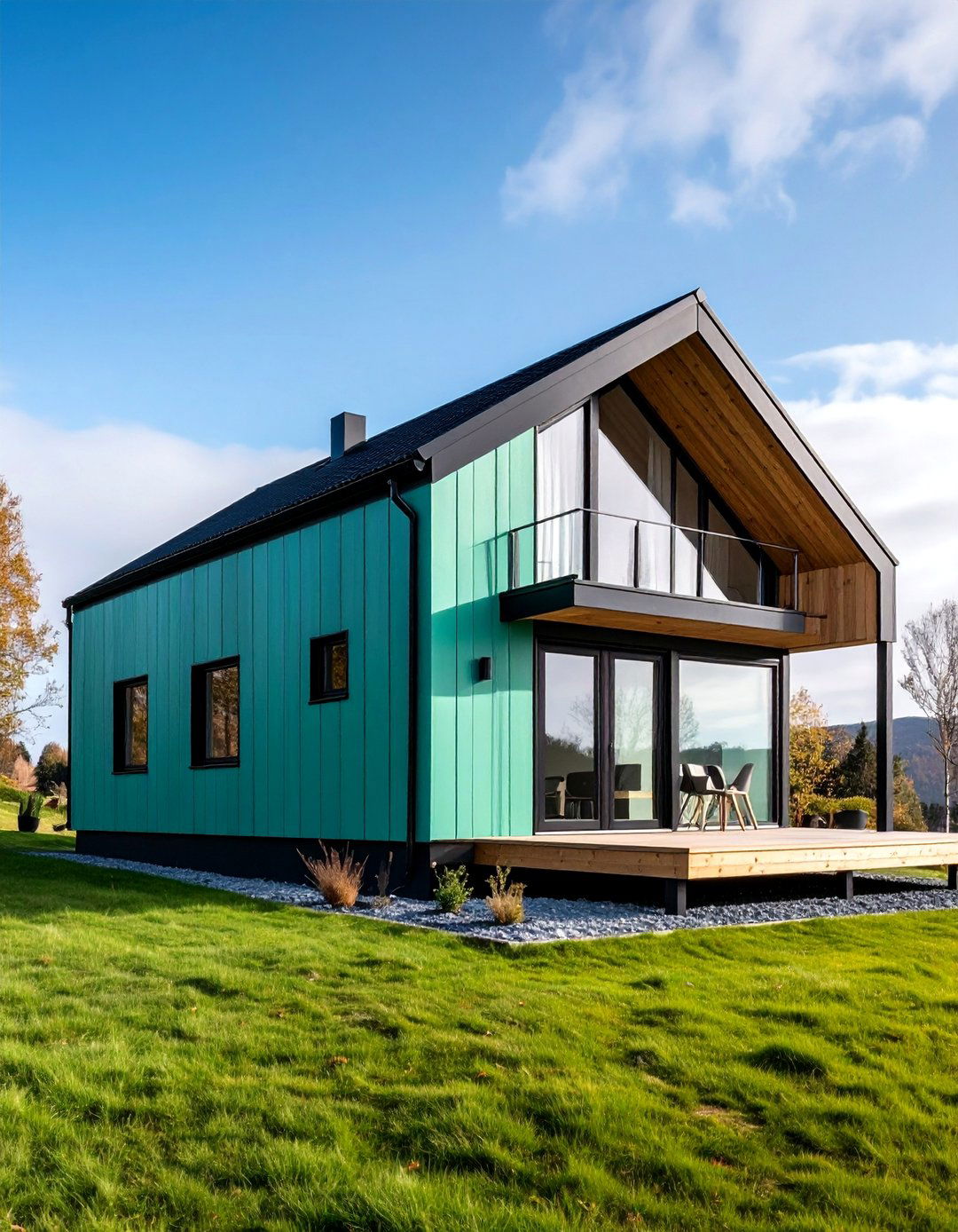 Mint Green Scandinavian with Black Metal Details - 25 Green House Exterior With Black Trim