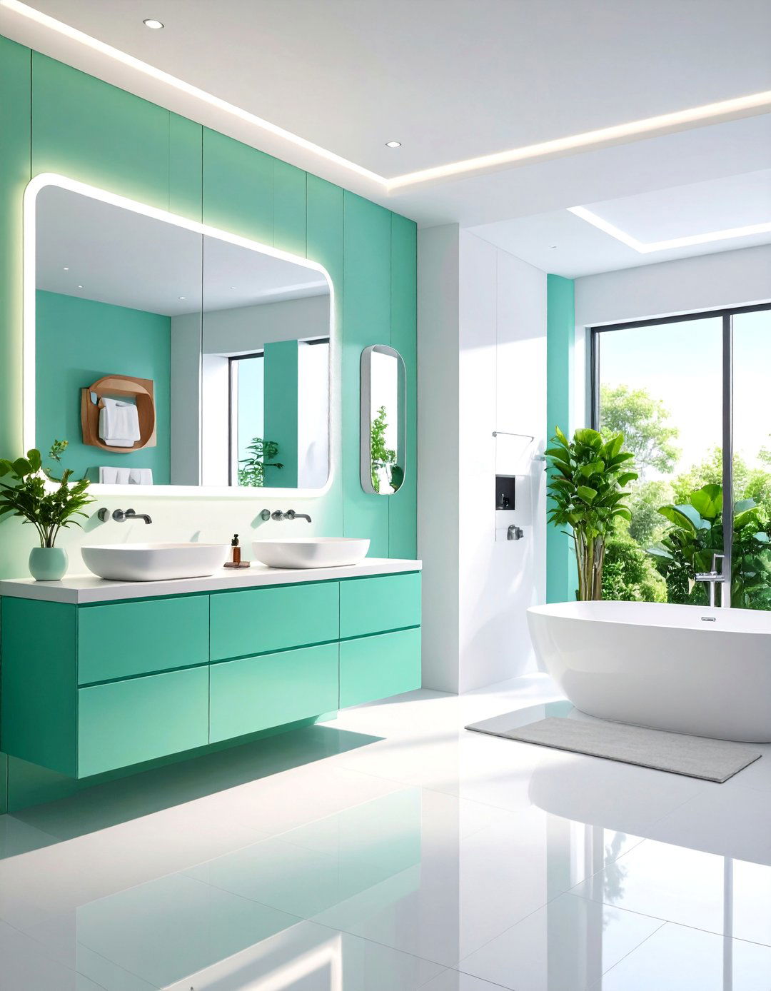 Mint Green Smart Technology Integration - 25 Mint Green Bathroom Ideas