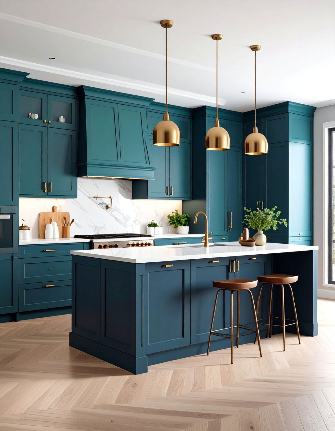 Mint Green Two Tone Kitchen with Dark Lower Cabinets - 25 Mint Green Kitchen Ideas