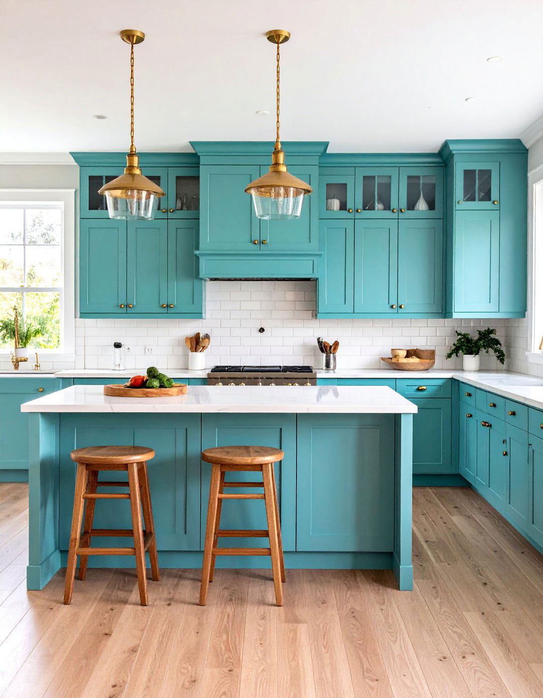 Mint Green Upper Cabinets with Cream Lower Cabinets - 25 Mint Green Kitchen Ideas
