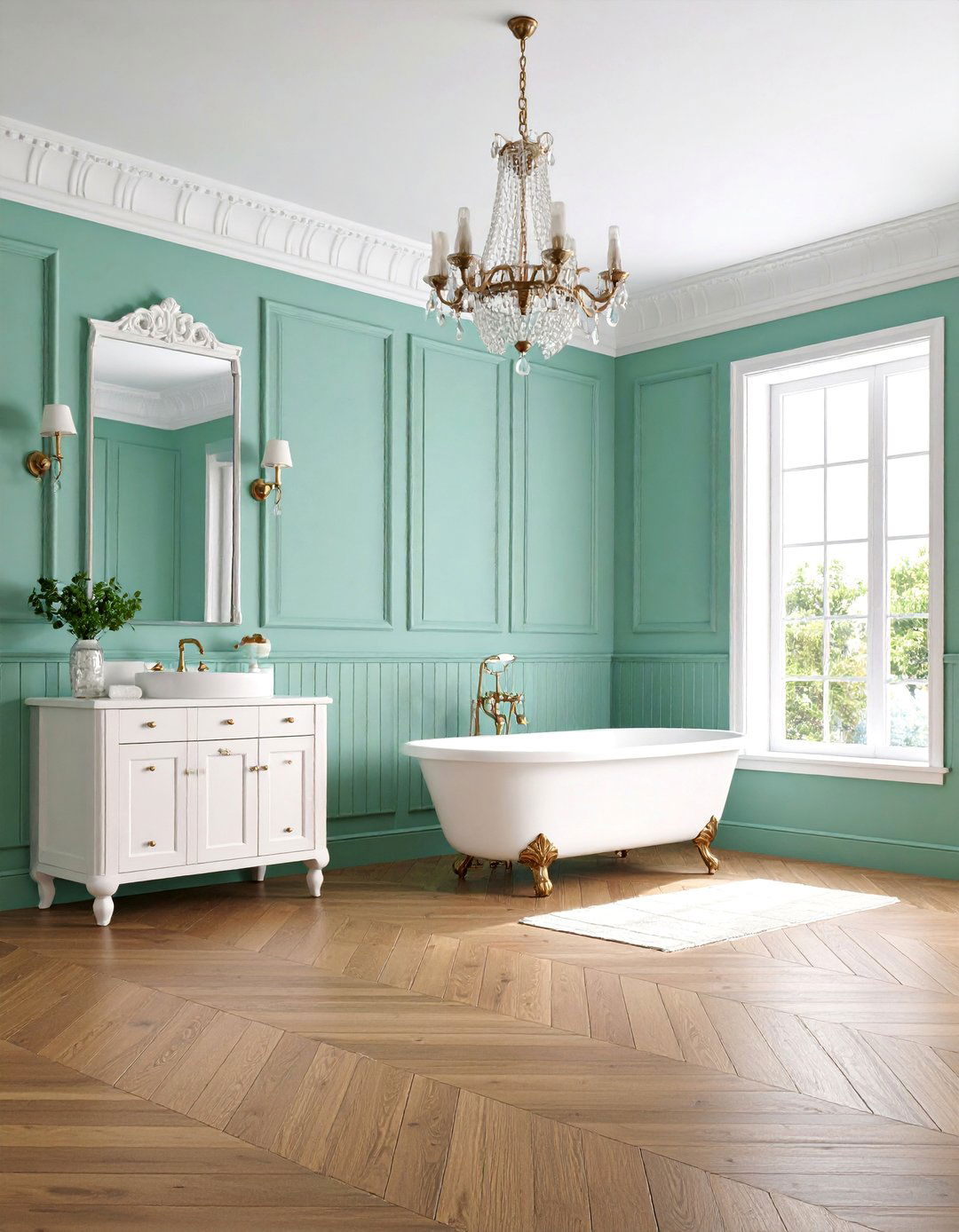 Mint Green Wainscoting Traditional Charm - 25 Mint Green Bathroom Ideas