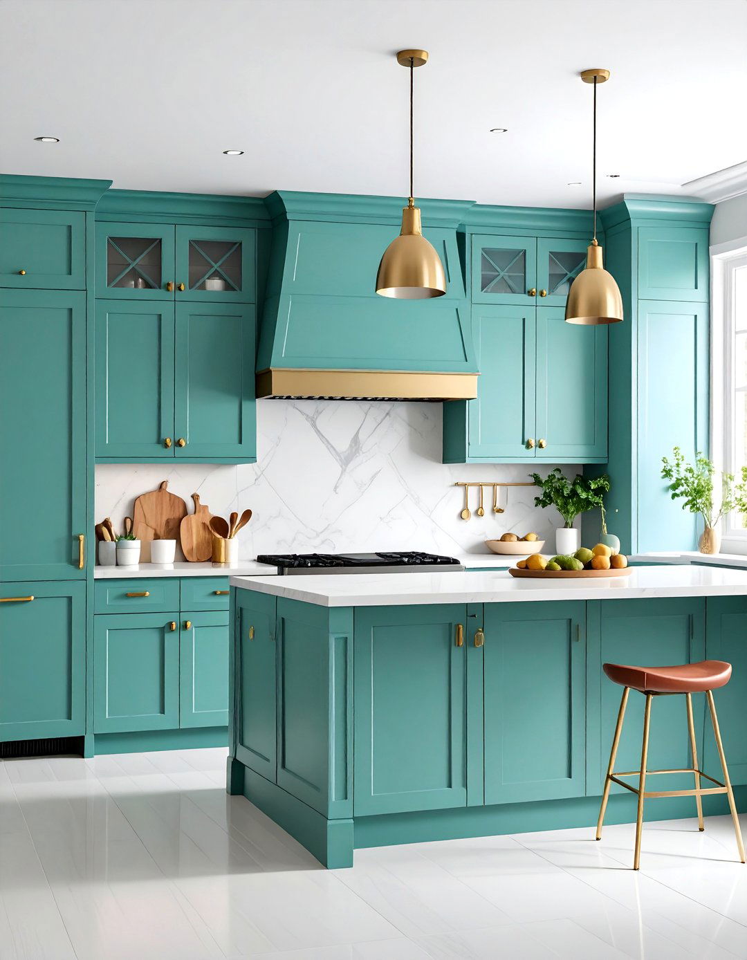 Mint Kitchen with Mixed Metal Hardware - 25 Mint Kitchen Decor Ideas